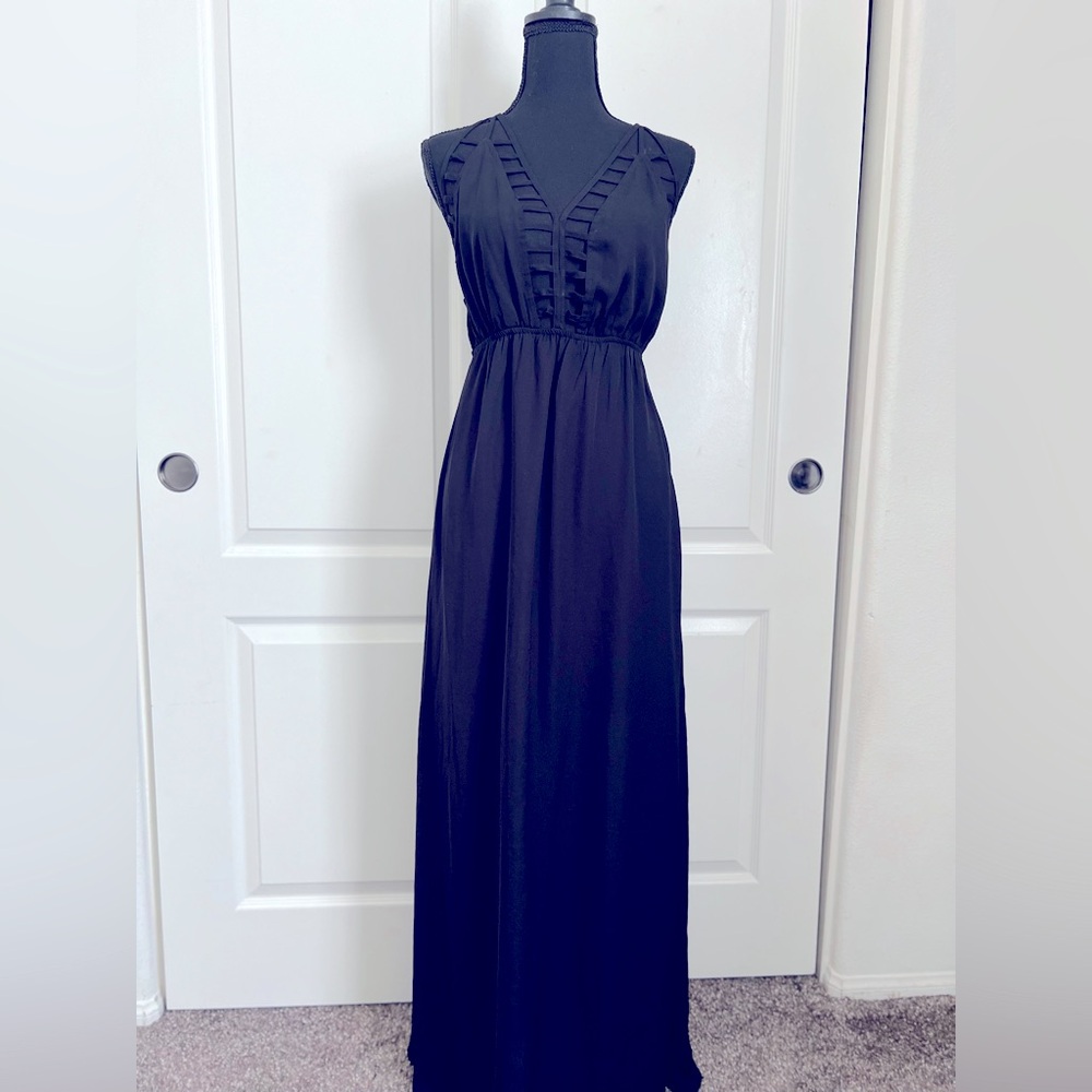 Cut out low back black dress